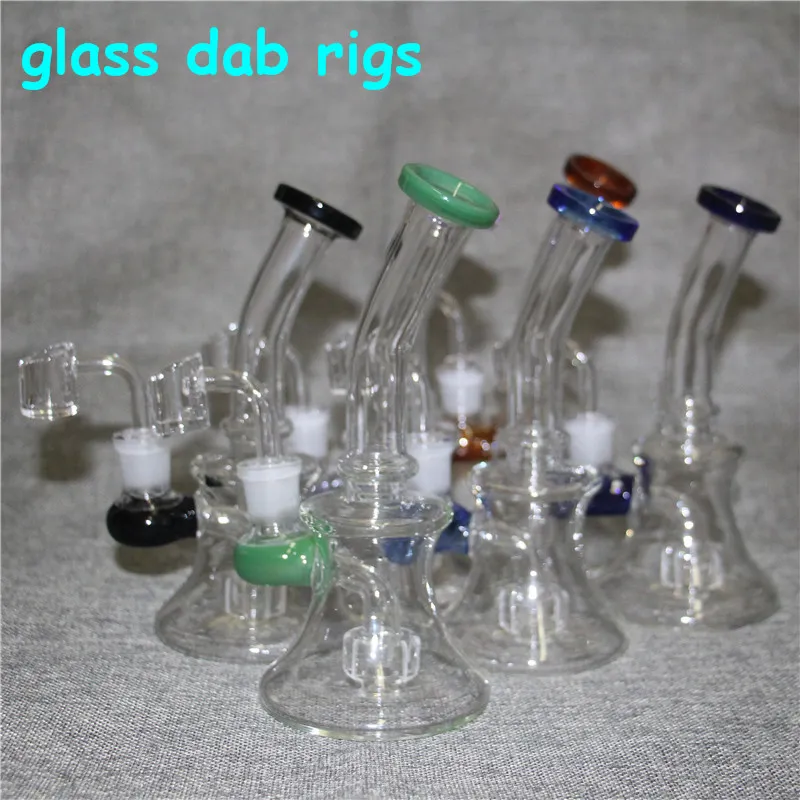 Wasserpfeifen Glasbong Dab Rig Wasserpfeifen 7,4" hoch Quarz Banger Perc Pink Bongs Heady Mini Pipe Wax Oil Rigs Kleiner Bubbler