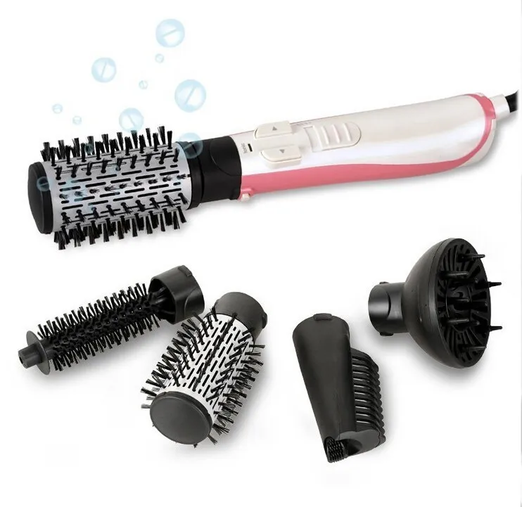 1000W Hair Dryer Brush 4 In 1 Professional 360 Rotating Blow Dry Brush Comb Hair Straightener Curler Electric Hair Brush Roller