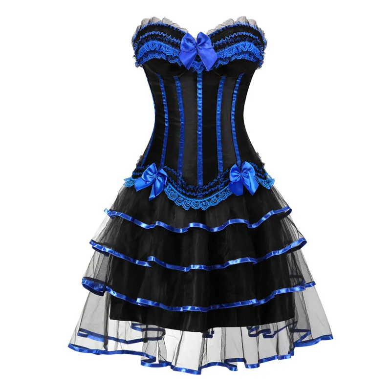 open lace back dress Ophelie Burlesque Corset Dress In Brown Stripe Brocade Black Lace -  Burleska main image 1