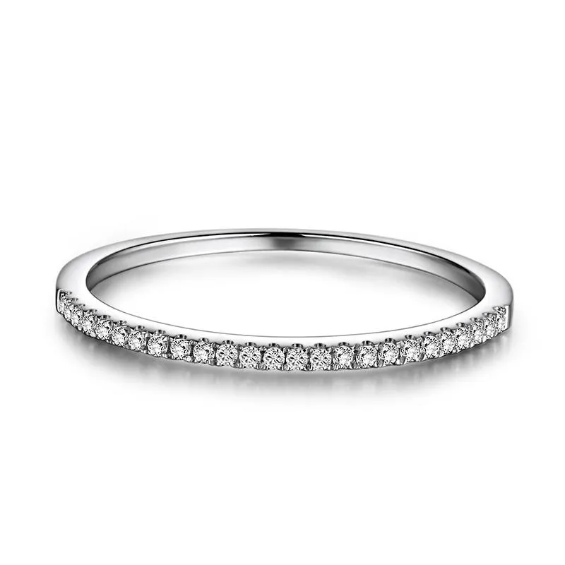Anello femminile affascinante Real 925 sterling Silver Pave 5a CZ Stone Dichiarazione di nozze anelli per le donne gioielli festa