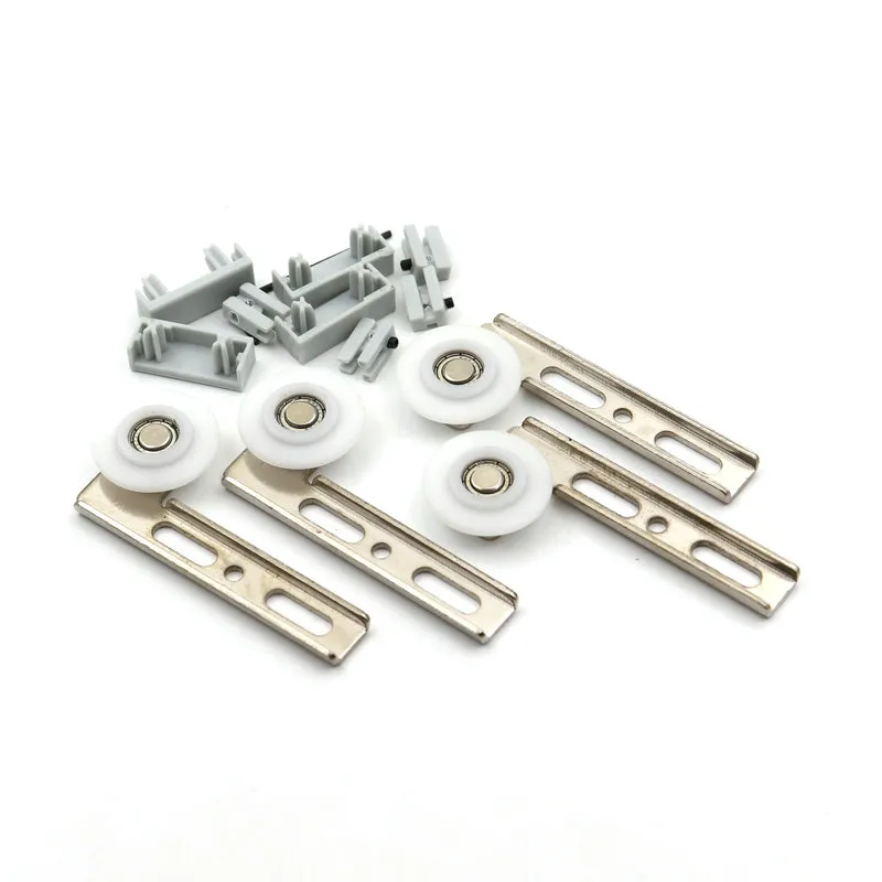 QUARKZMAN 22 X 8mm Roulement Poulie X 4Pcs U Groove Pour Conduite Mécanique Équipement, Porte Et Fenêtre, [Blanc,Argent