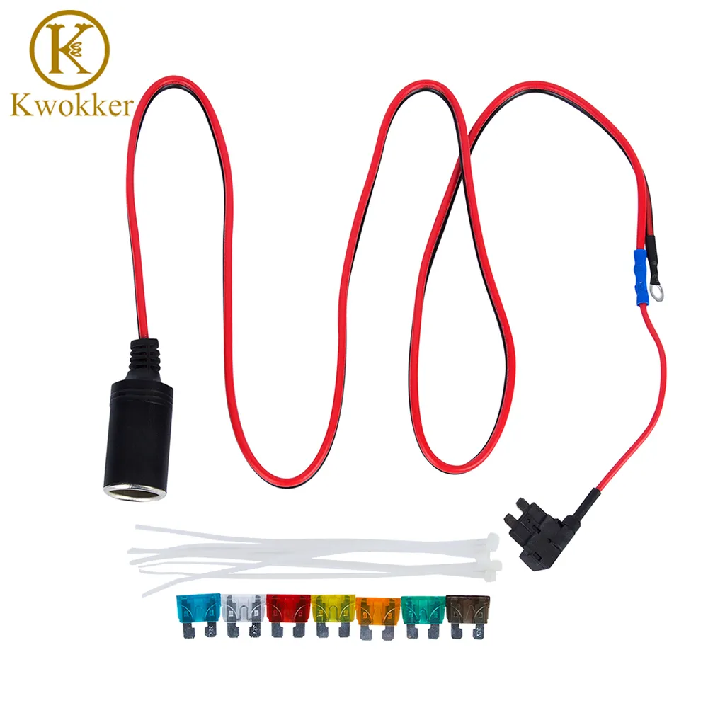 fuse tap cigarette socket Freeshipping 1 set 1M Car Cigarette Lighter DC 12V Extension Mini ATC Fuse  Tap Holder Lead 12V Socket GPS/Cell Phone/Car MP3 Charging