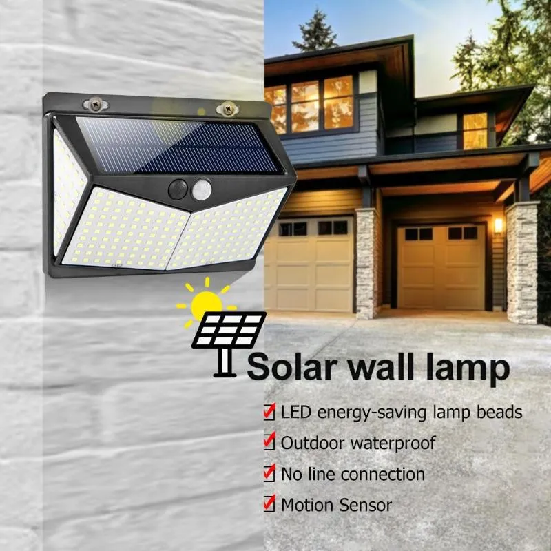 100 LED Solar light Outdoor lighting LED Solar lam... – Grandado
