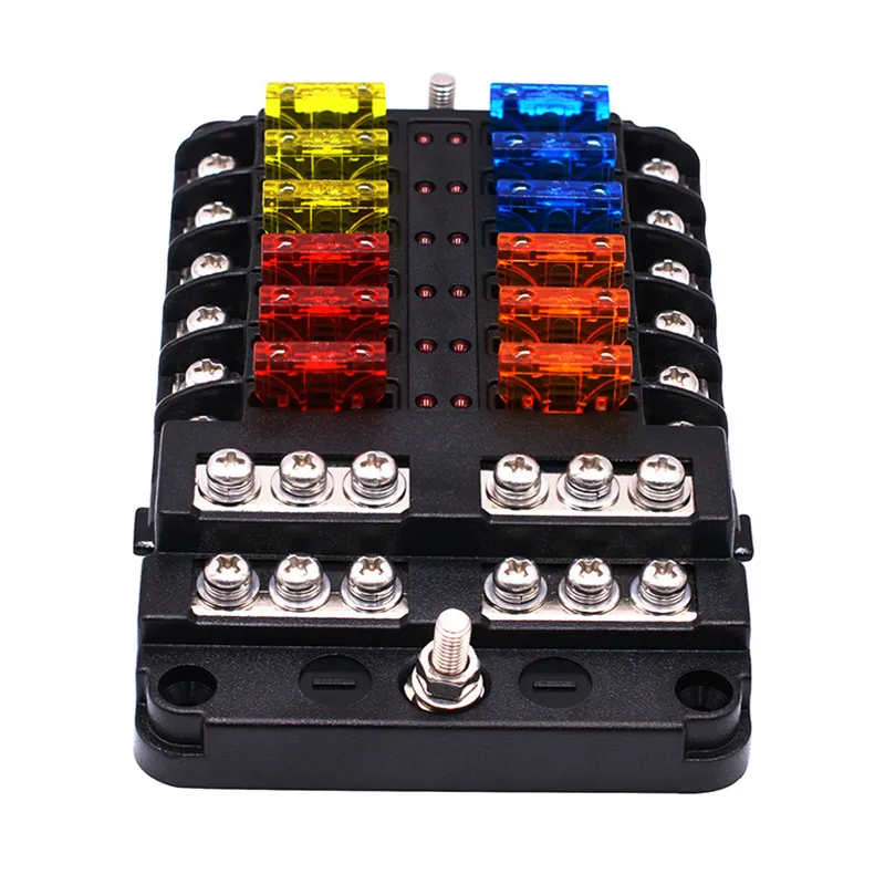 12 Wege 12 V 24 V Auto Flachsicherungskasten Blockhalter Mit LED