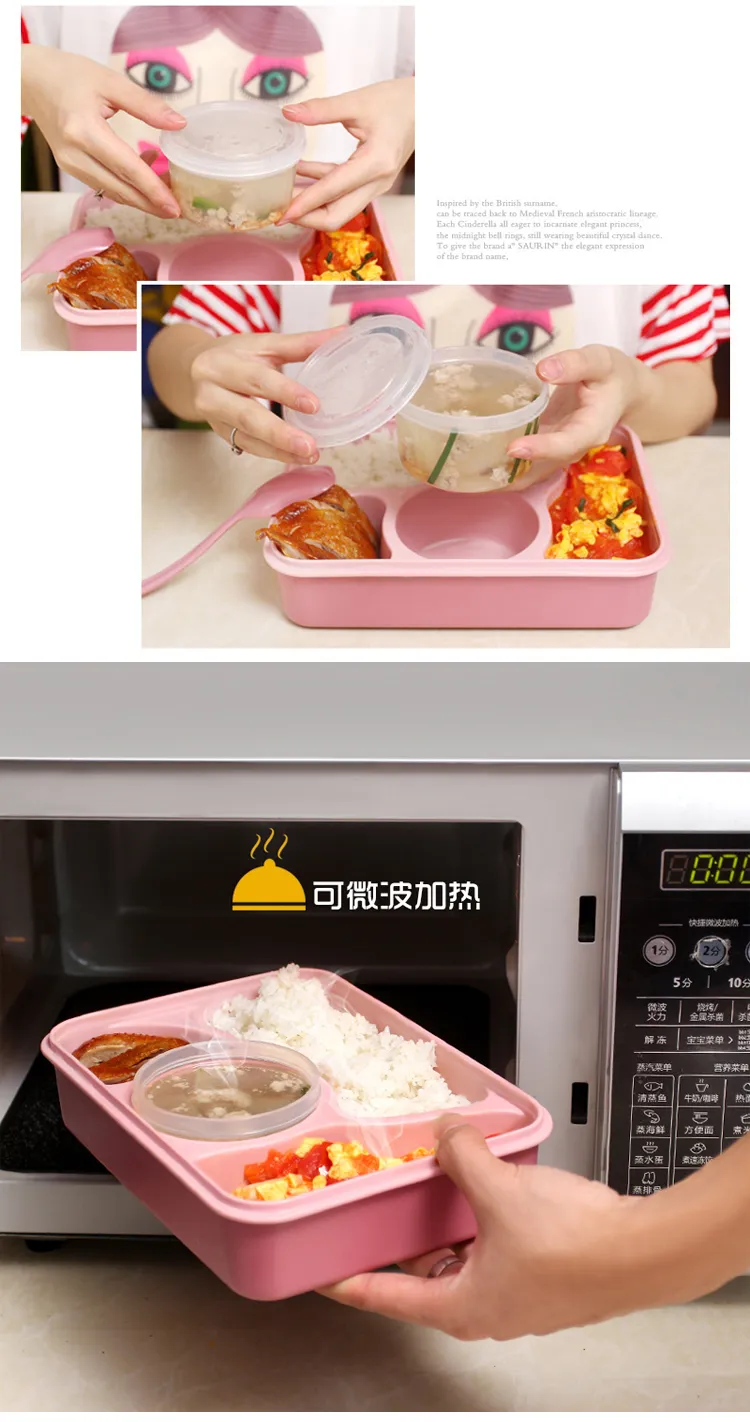 Rectangle Kids School Soup Bowl Sub Grid Plastic Yumbox Lunch Box