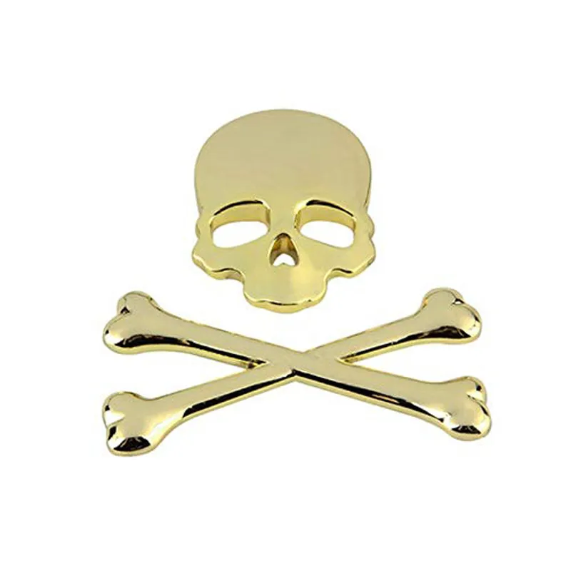 Mota 3d Skull Car autocollants Skulls Skeleton Crossbones Emblem Badge Decal Car Styling Stickers Accessoires 6436441