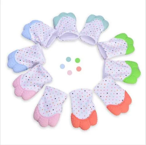 Baby Pacifier Gloves Silicone Teether Toddler Totting Glove Nyfödd Nursing Mittens Infant Teether Chewable Mini Mitt Teether Leksaker A4636