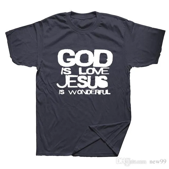 2019 Męskie projektant T Shirty Is Miłość Jezus jest cudownym zespołem Jezus Evolution Real Men Módlcie się koszulka chrześcijańska 3113