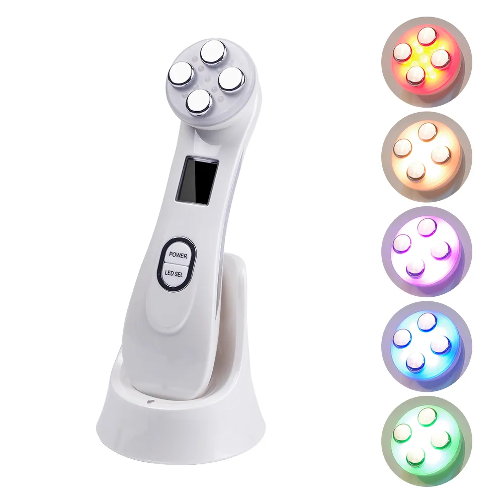 Facial Mesotherapy Electroporation RF Radio Frequency LED Photon Face Lifting Tighten Wrinkle Removal Skin Care Face Massager