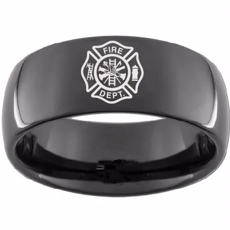 Stainless Steel Men's American FIRE DEPT Ring United States Firefighter ...