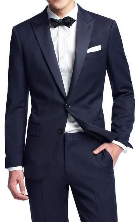 Beau deux boutons garçons d'honneur pic revers marié smokings hommes costumes mariage/bal/dîner meilleur homme Blazer (veste + pantalon + cravate) AA137