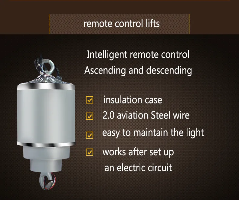Ceiling Lamp With Remote Control Motorized Chandelier Lift System ...