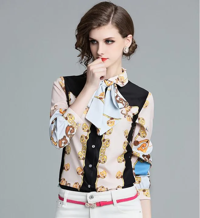 2019 Elegantes Camisas De Mujer Paisley Blusas Estampadas Estilo