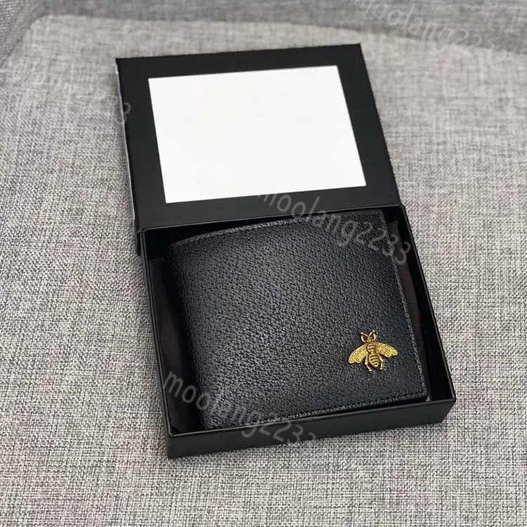 Men leather Short wallets fashion men wallets bee Long black purse bee short purse Credit Card High quality Card Holders