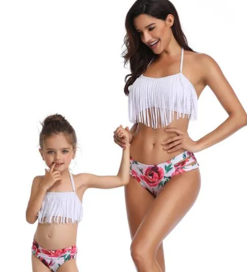 Discount borla dividida entre pais e filhos Swimsuit Bikini terno dividir crianças mulheres meninas voando sexy yakuda elegantes flexível conjuntos de cópia do leopardo de biquíni