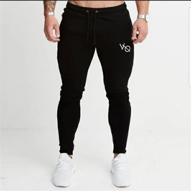 Gymnases d'été marque hommes pantalons pantalons hommes VO pantalons décontractés hommes pantalons de survêtement 2018 Joggers Fitness pantalons hommes noir