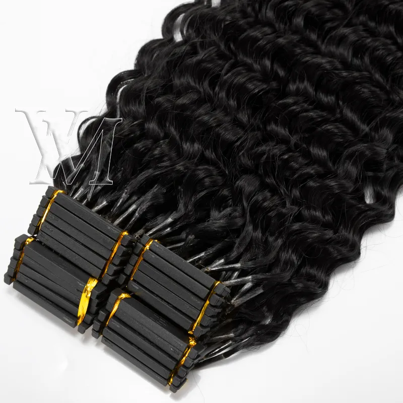 6D Pre Bonded Virgin Human Hair Extensions Afro Kinky Curly To