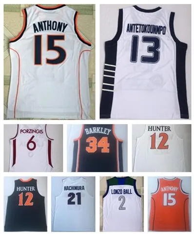 2019 Mannen College Basketball Draagt, 2 Booker 12 Williamson 21 Gonzaga 13 AntetokounMpo 2 Lonzo Ball 6 Porzingis 34 Barklry Basketball Jerseys