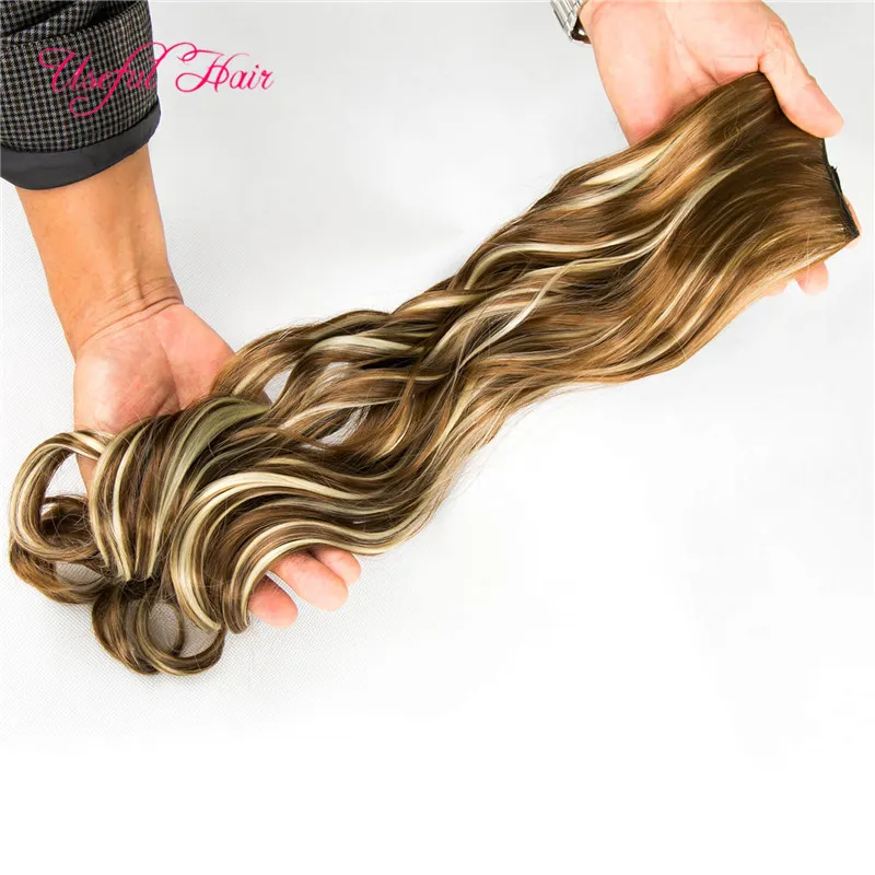 clip in hair extensions brown blonde highlights 5 clips in synthetic straight hair 250gram synthetic braiding afro kinky crochet hair