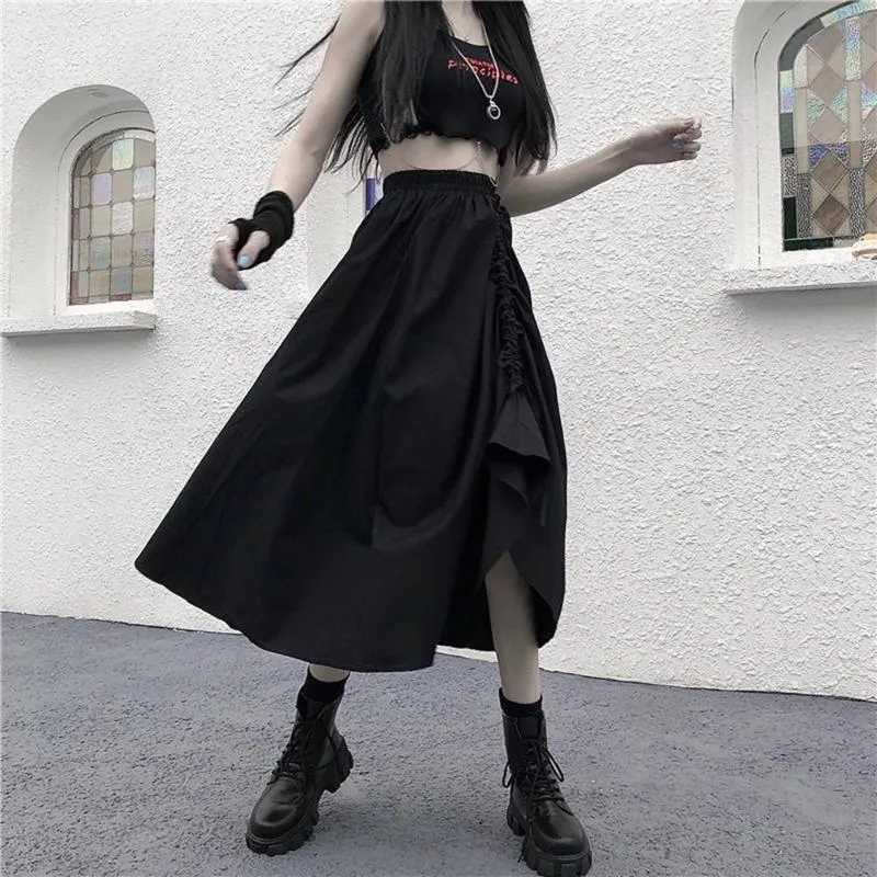 Skirts Gothic Harajuku For Women Girls Designed Drawstring A Line