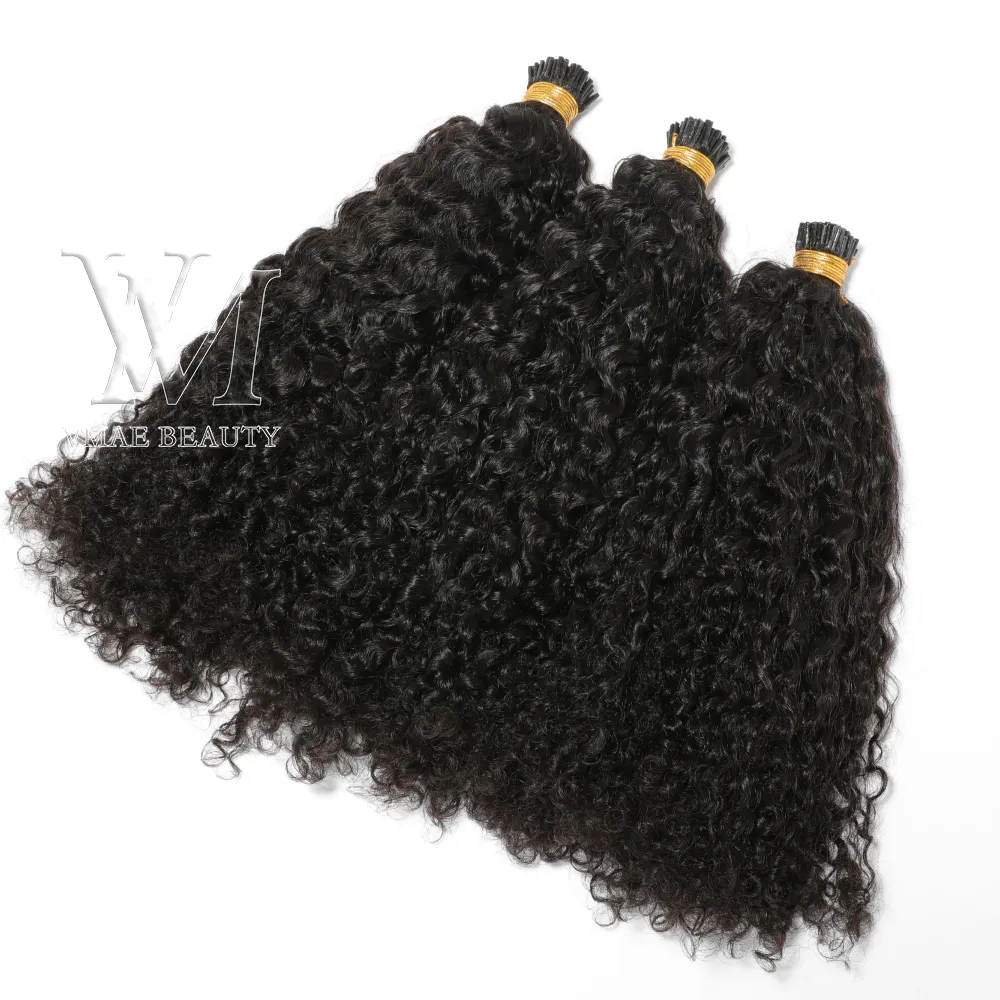 VMAE Colore naturale vietnamita 1g Strand 100g Pre Bonded Keratin Fusion Custom Kinky Curly I Tip Extension per capelli umani