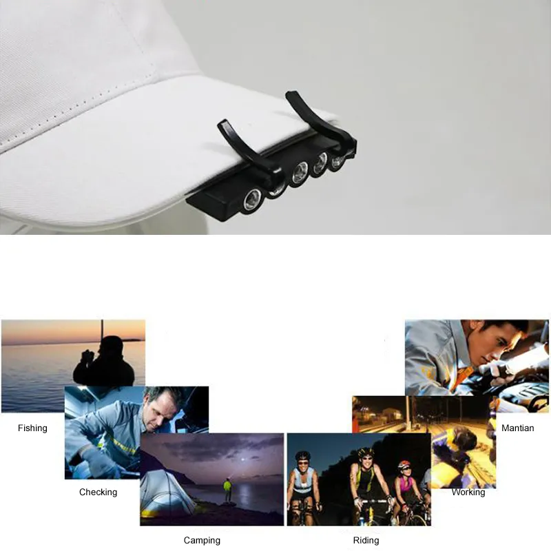 Outdoor Ultra Bright Waterproof LED Hat Light Under Cap Brim Clip