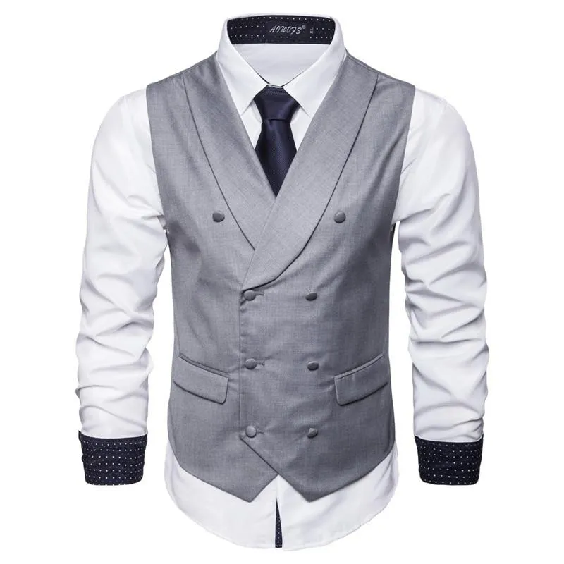 et gilets à double boutonnage fins style britannique pour hommes adaptés au dîner de danse de mariage pour hommes gilet pour hommes a33