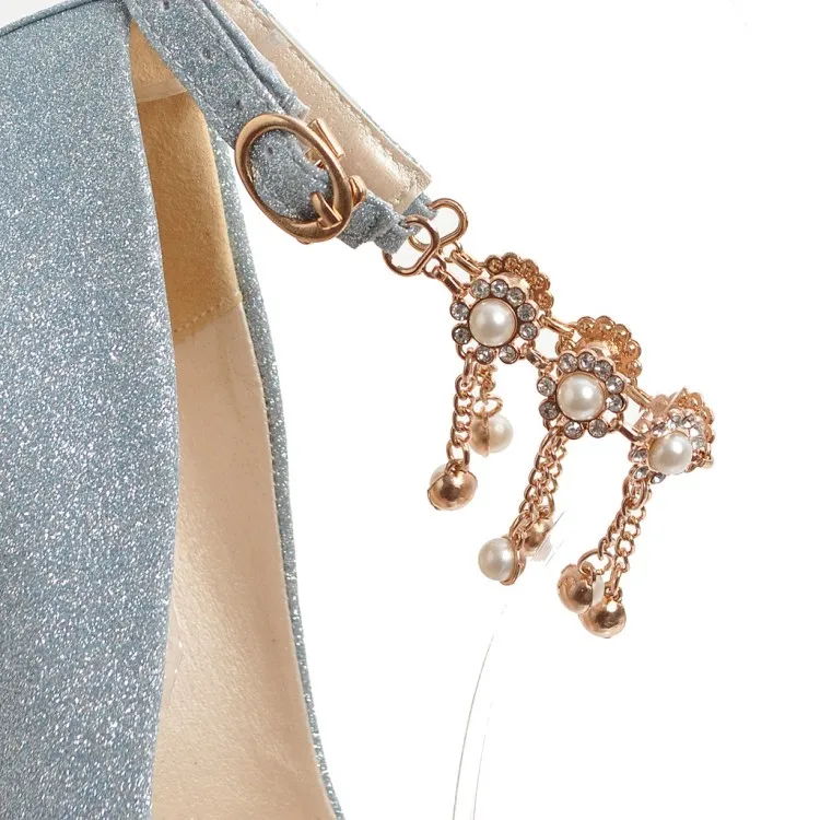 크기 32-42 (43) 섹시한 라인 석 신부 들러리 결혼식 신발 골드 실버 디자이너는 패션 명품 디자이너 여성 신발 펌프