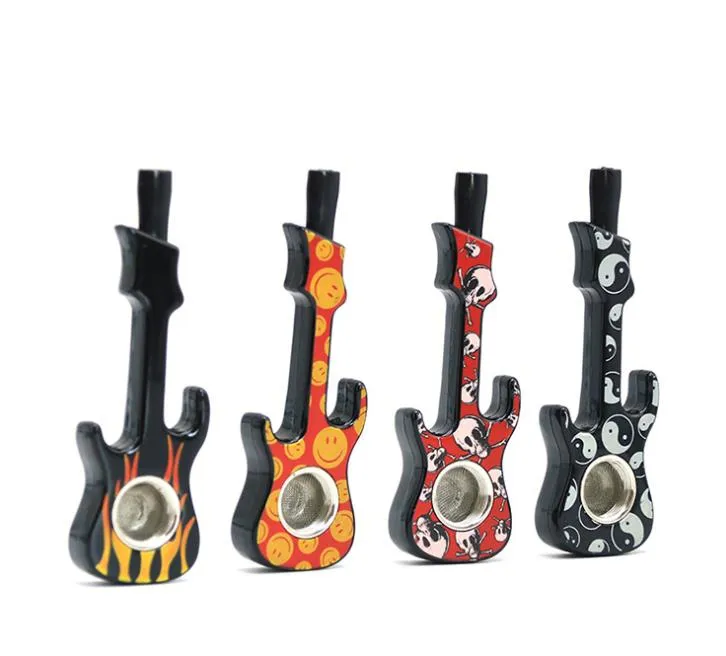 New Multicolor Zinc Alloy Violin Moulding Pipe Creative Tobacco Nozzle Individual Guitar Tobacco Parts Wholesale