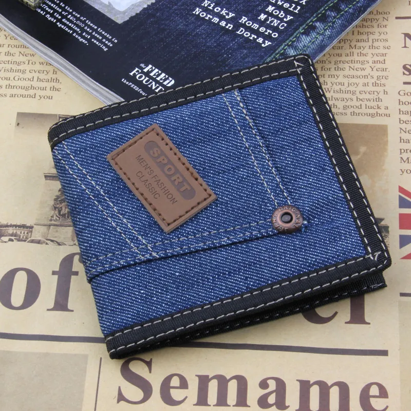 2019 Vintage Denim Blue Jeans Toile Portefeuilles Femmes Hommes