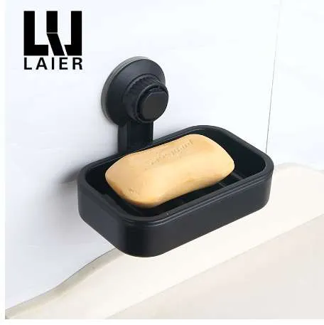 Plastic Soap Holder Soap Dish Draining Double-layer Soap Dishes Suction Cup for Bathroom Lavatory Kitchen