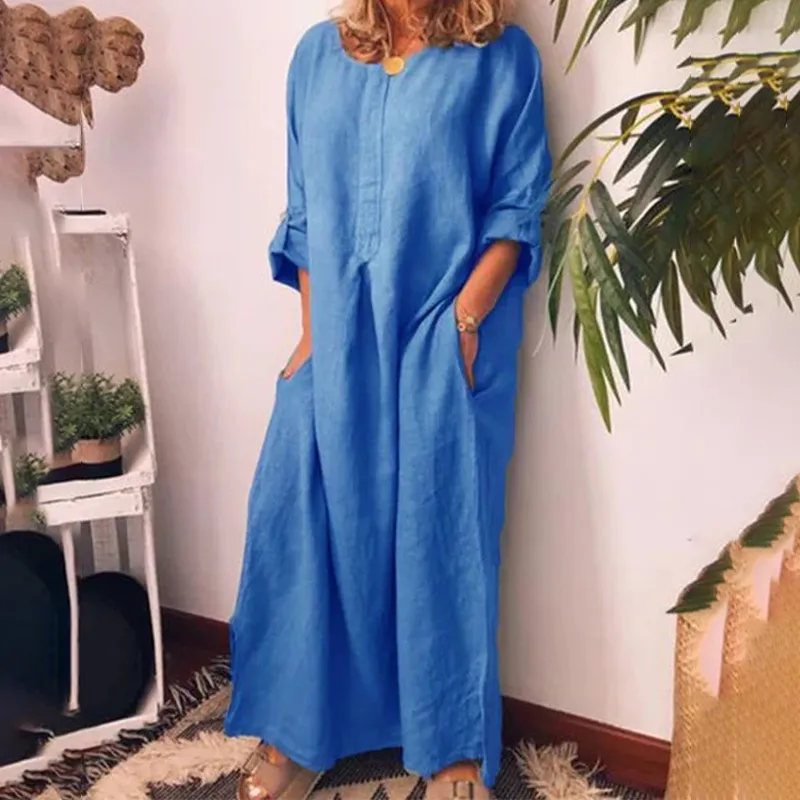 Womens Linen Oversized Maxi Dress White Pockets O-Neck Long Sleeve Ankle-Length Summer Dress from Dhgate Basic & Casual Dresses - price 32.08 Womens Linen Oversized Maxi Dress White Pockets O-Neck Long Sleeve Ankle-Length Summer Dress from Dhgate Basic & Casual Dresses - price 32.08