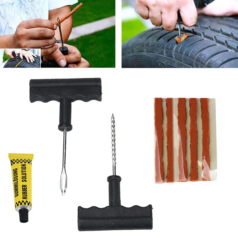 Bil Tubeless Däck Reparation Kit Rasp Needle Patch Fix Verktyg för bilar Motorcyklar Lastbilar ATVS RVS Cyklar