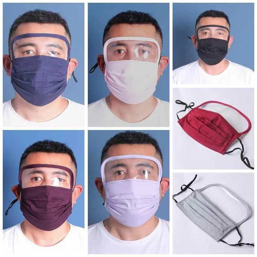 Beschermend masker Face Shield Cover Gezichtsmasker Unisex Anti Spitting Saliva Drool Cap met duidelijk gezichtsmasker Dual-gebruik