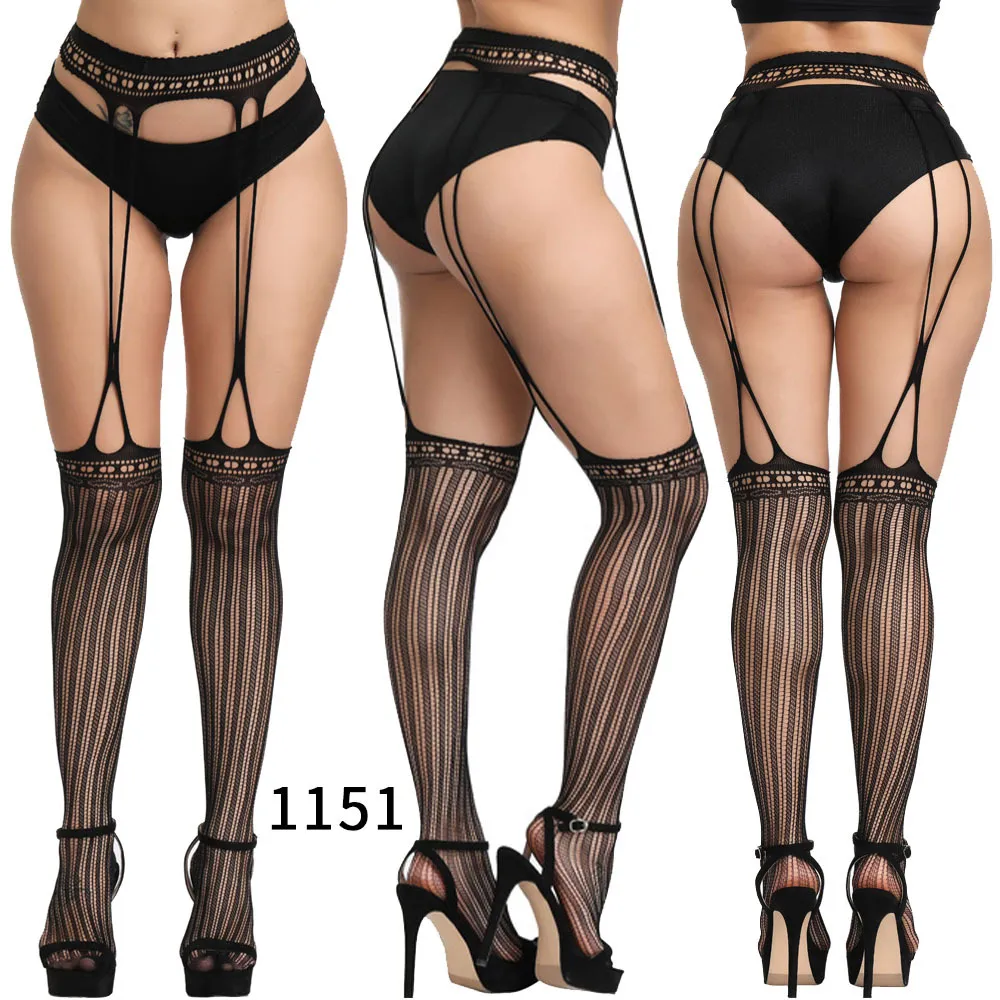 garter belt dance Sexy Fishnet Thigh High Stockings With Sweet Spicy Garter Belt main image 0