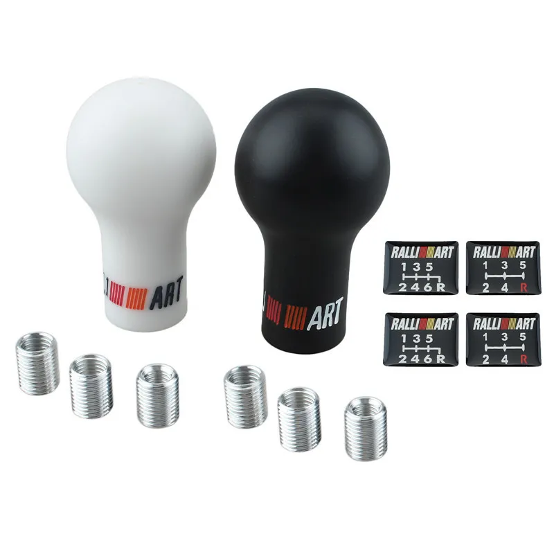 Universal 5/6 Speed ​​Auto Gear Shift Knob Svart / Vit bil Manuell växellåda (MT) för Mitsubishi