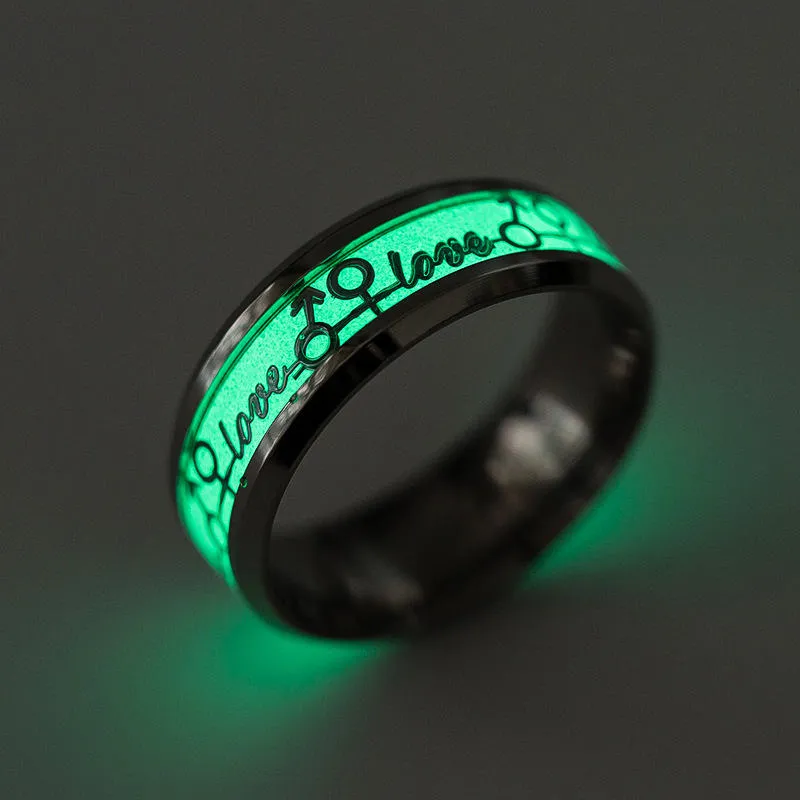 Glow in the dark couple rings store