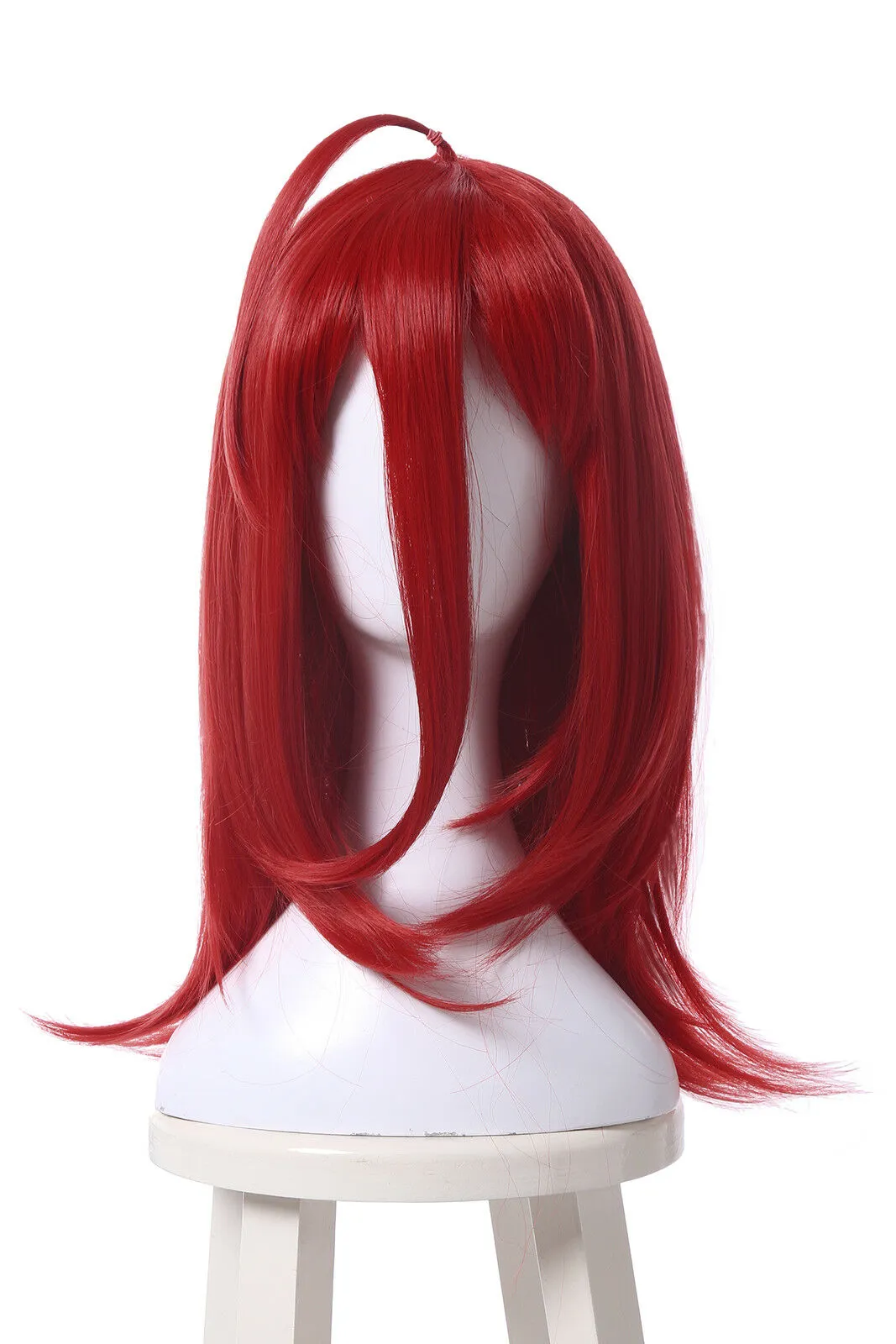 Бесплатная shippingNew Горячая Мода Блестящий Киноварь Красный Косплей Средний Боб Парик Волос