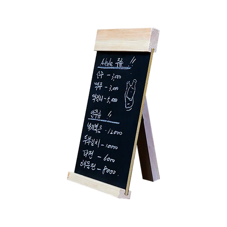 Desktop Bericht Blackboard Wood Easel Chalkboard HOUTEN MEMO Zwarte bord Inklapbare schrijfborden aanrechtmenu Billboard