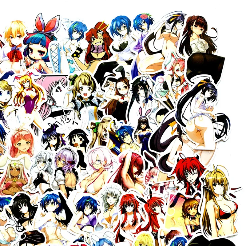 70 pièces ensemble Sexy dessin animé lapin fille autocollants pour Snowboard ordinateur portable bagages voiture réfrigérateur bricolage style vinyle décor à la maison Stickers208T