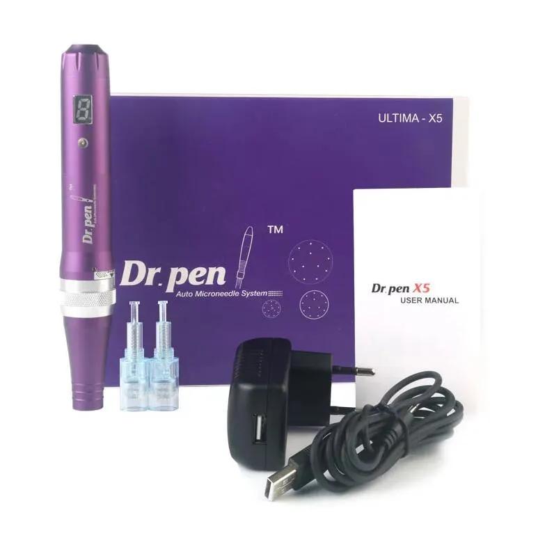 Draadloze Auto Derma Pen X5 Rimpel Remover Micro-Naald Dermapen Meso Oplaadbare Dr Pen met Speed ​​Digital Display