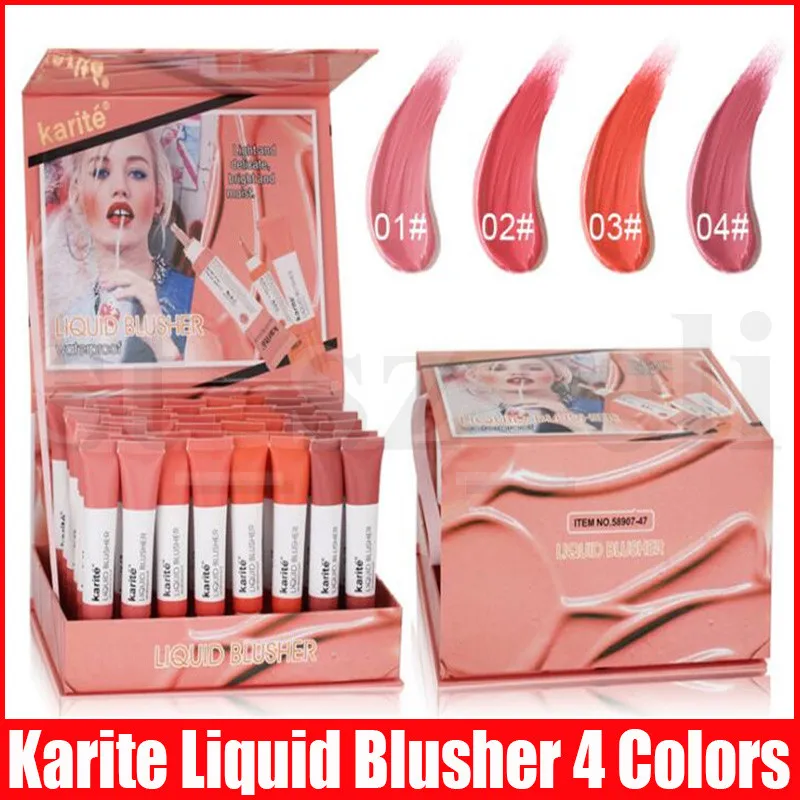 Karite Liquid Blush Cosmetics Blusher Gelクリーミールージュ自然美しさの顔は化粧品の長いリソタリングの液体ぼっくり4色