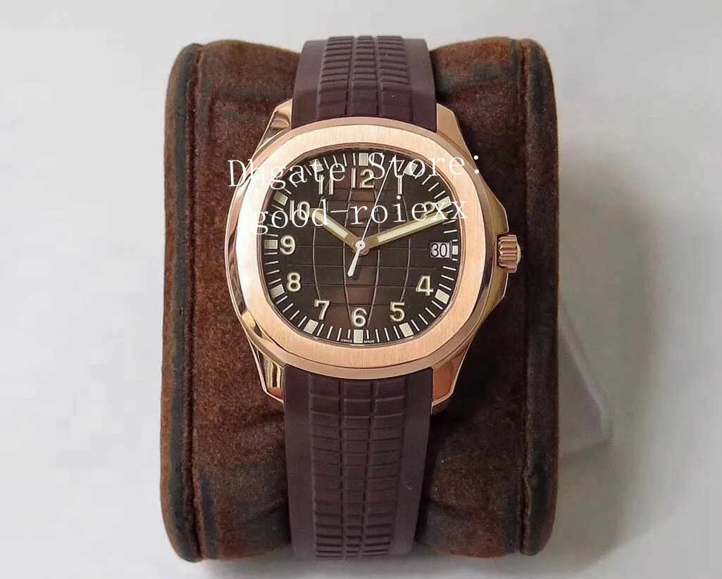 40mm Erkekler Için Saatler ZF Fabrika Gül Altın Kristal İzle Miyota Otomatik Cal.324 SC Brown Dial 5167 ETA Kauçuk erkek Mekanik Saatı