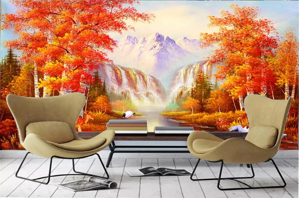 3D Paredes De Papel De Pared Hermosos Hojas De Arce Brillante Fondo De Pantalla De 3d Descuento Para Tapiz Barato De 21,09 € |