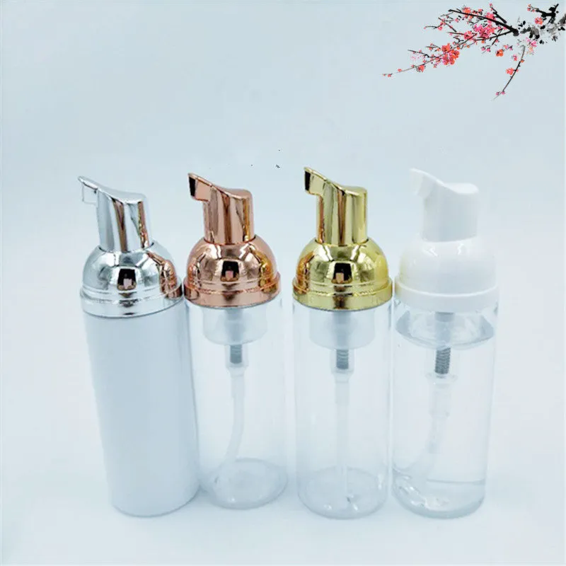 Bottiglia di schiuma di plastica da 30 ml/50/80 ml Pompa detergente per il viso Dispenser di sapone liquido bianco trasparente Bottiglia di schiuma F3321