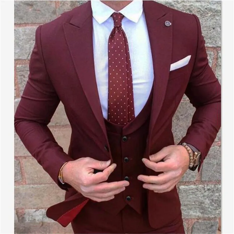 invención Profeta Gran engaño Trajes Para Hombre Chaqueta + Pantalones + Chaleco Vino Tinto De Borgoña  Hombres Calle Slim Fit Smart Business Prom Blazer Boda Del Traje Del Hombre  Mariage De 138,07 € | DHgate