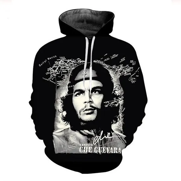Mode d'impression 3D Che Guevara Graffiti Hoodies Hommes Femmes Printemps Automne Pull À Capuche Tops Sportswear Survêtement Sweats
