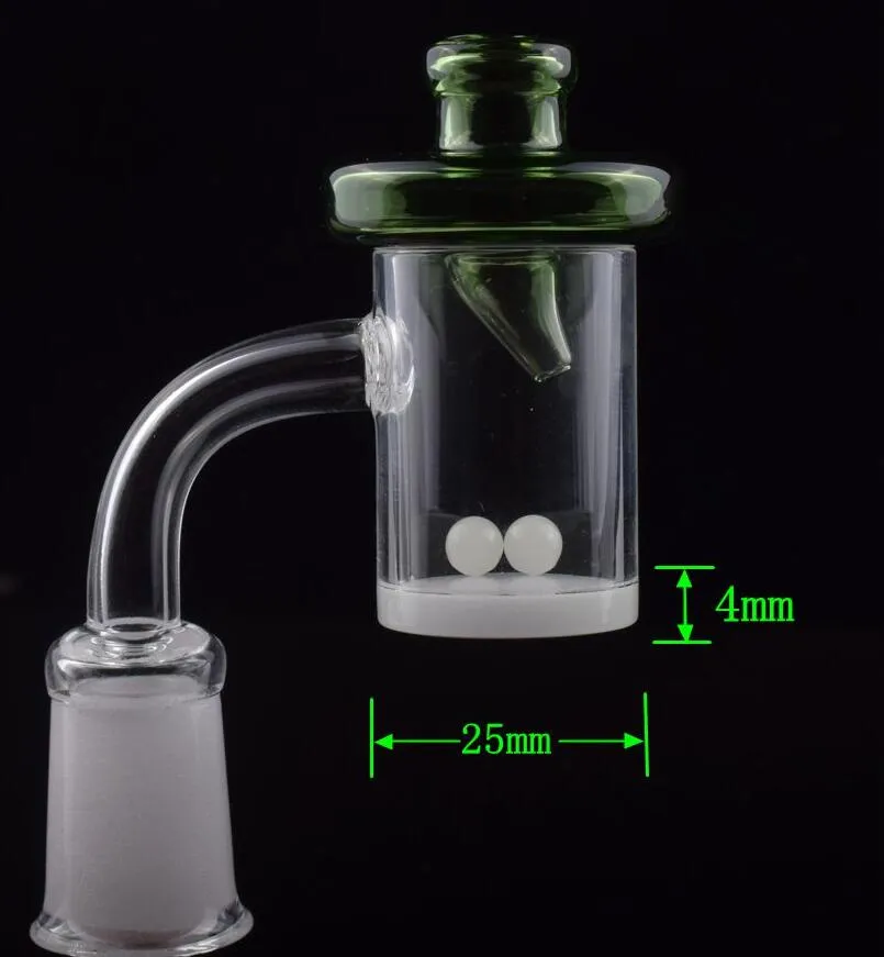 Factory direct sales 4mm opaque bottom 10mm 18mm male quartz banger 14mm female nail with glass Colored carb cap and terp pearl ball