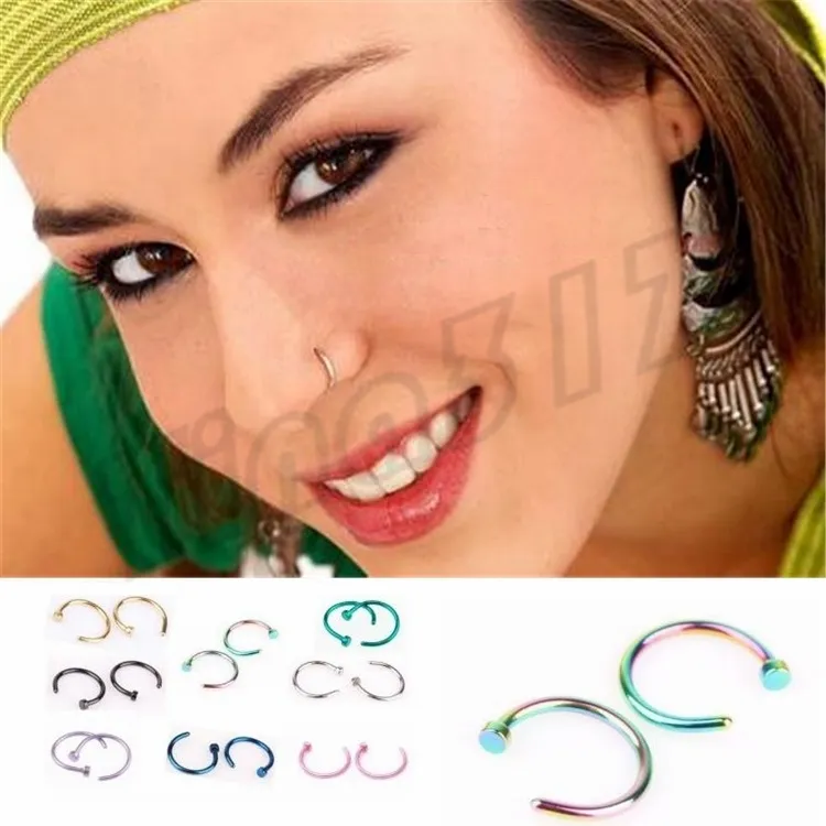 Hot Anéis Nariz Piercing No Corpo Jóias Moda Jóias de Aço Inoxidável Nariz Anel de Argola Brinco Studs Falso Nariz Anéis Não Piercing Anéis 2937