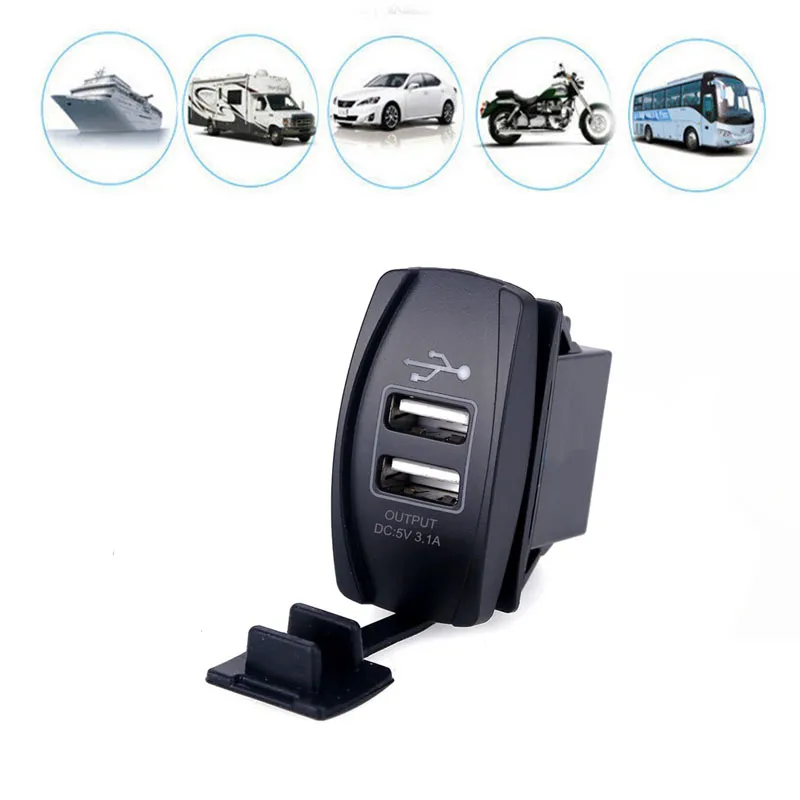 NEW 4 Ports Dual PD Dual QC 3.0 USB Car Charger With Voltmeter Socket Power Outlet Adapter Waterproof For 12V/24V Car Boat